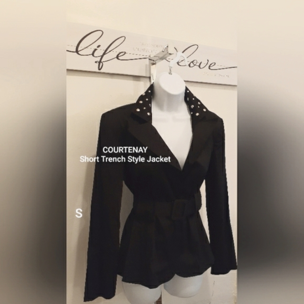 Courtenay Black Trench Style Jacket S